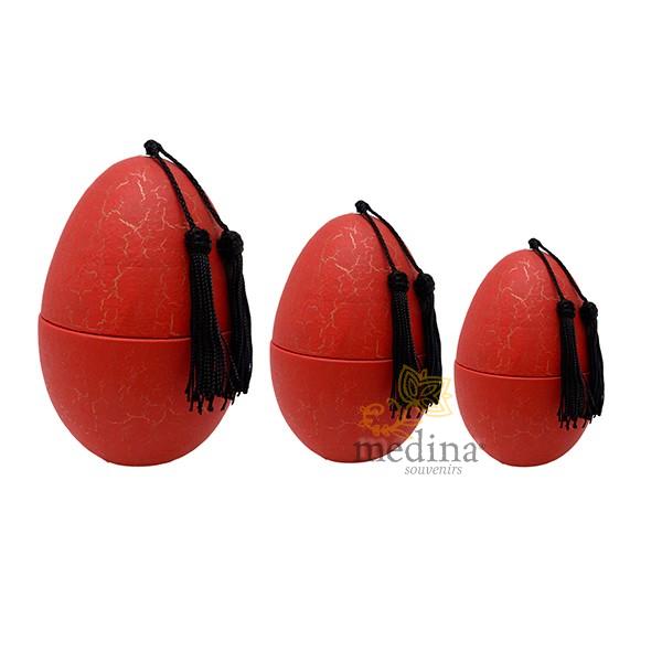 Oeuf tadelakt craquelé rouge Oeuf tadelakt craquelé rouge