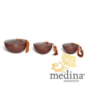 Boite tadelakt ronde marron