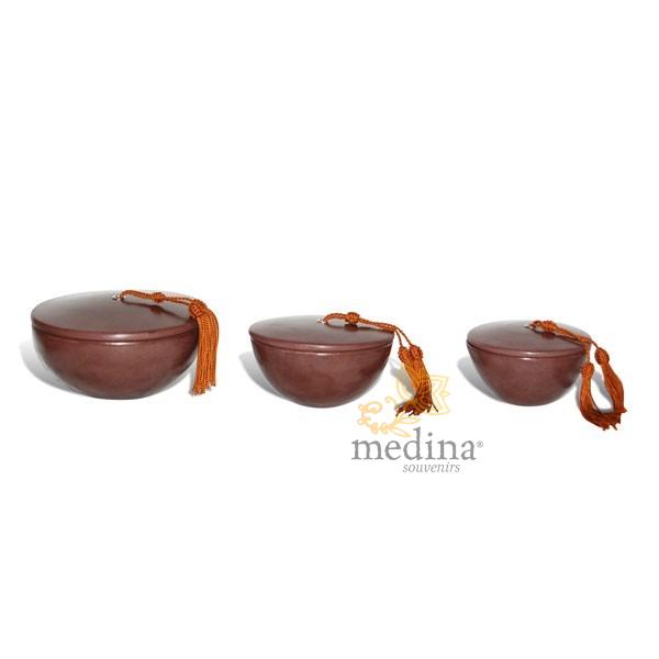 Boite tadelakt ronde marron