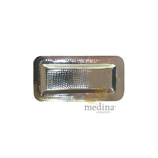 Petit plateau rectangulaire argent martelé
