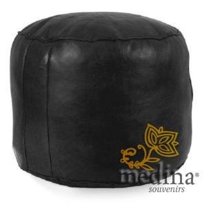 Pouf rond rosace Noir