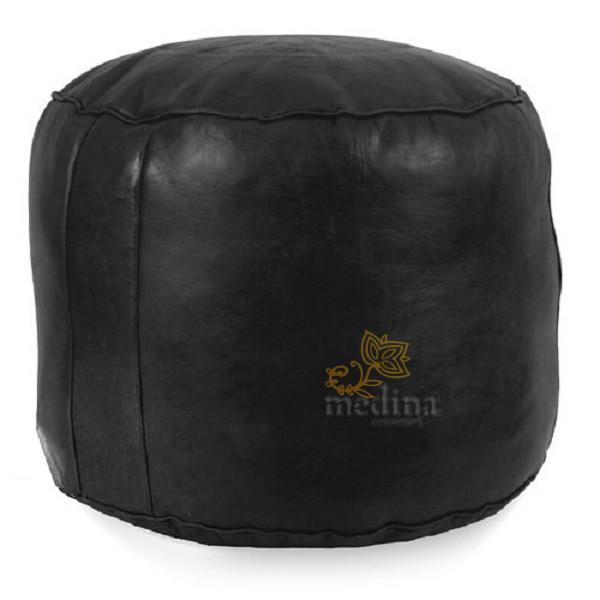 Pouf rond rosace Noir