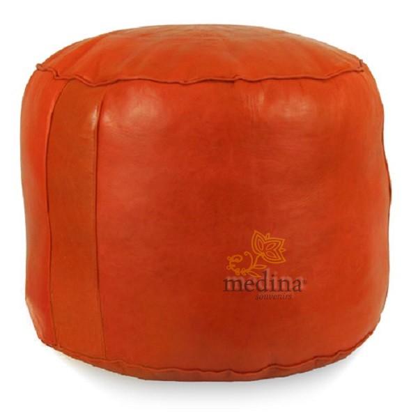 Pouf rond rosace Orange