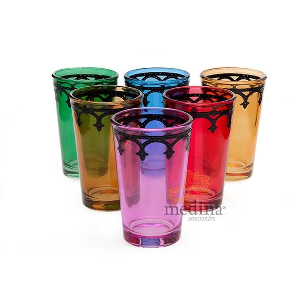 Verres a thé arcades multicolors