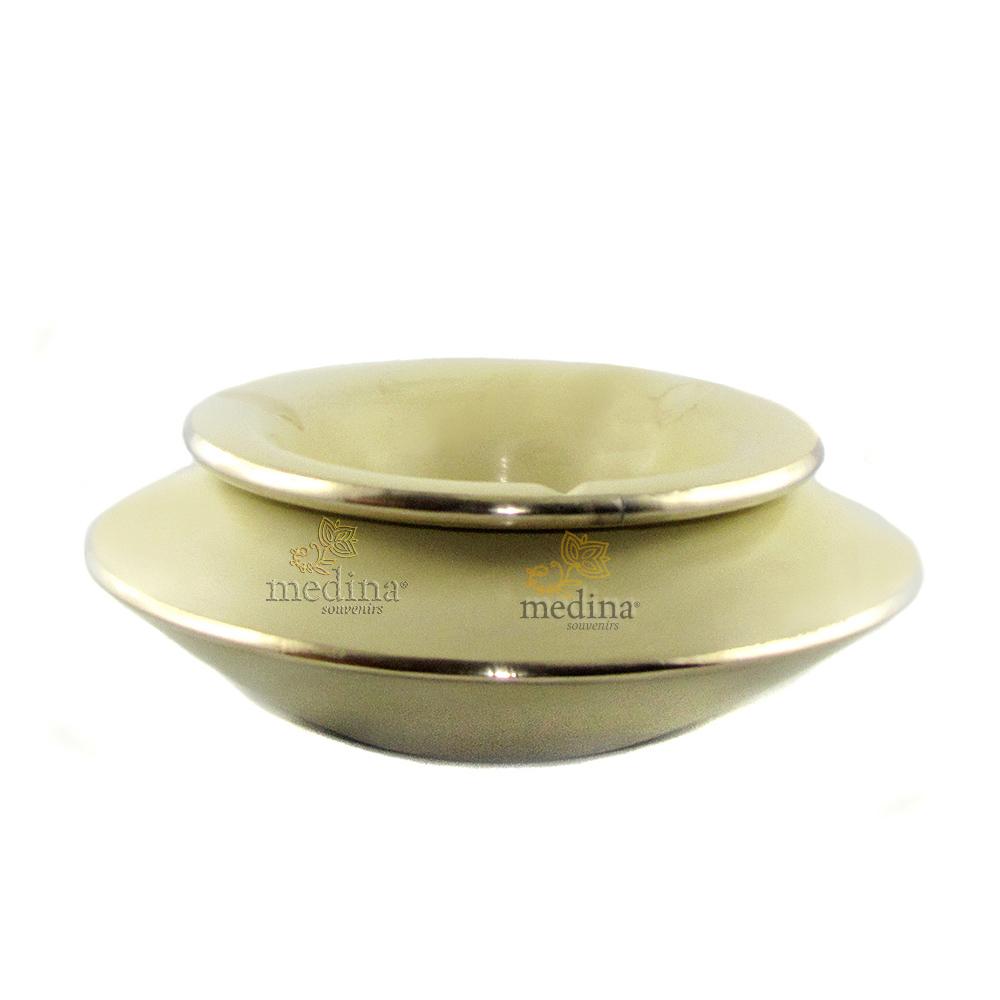 Grand cendrier marocain tadelakt large ivoire, grand cendrier design 100% fait main, avec couvercle stop fumée