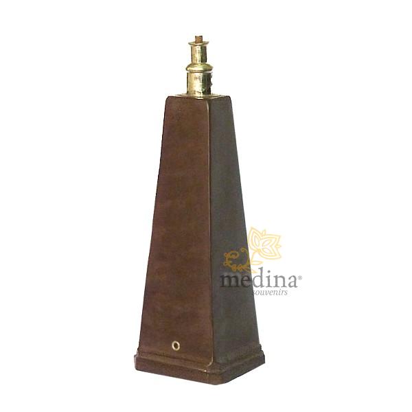 Pied de lampe en Tadelakt pyramide couleur chocolat