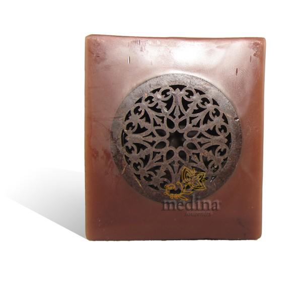 Photophore cube motif rosace en chocolat