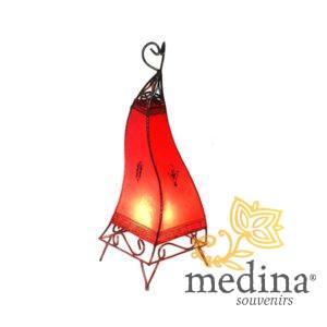 Lanterne beldi en fer forgé et peau rouge