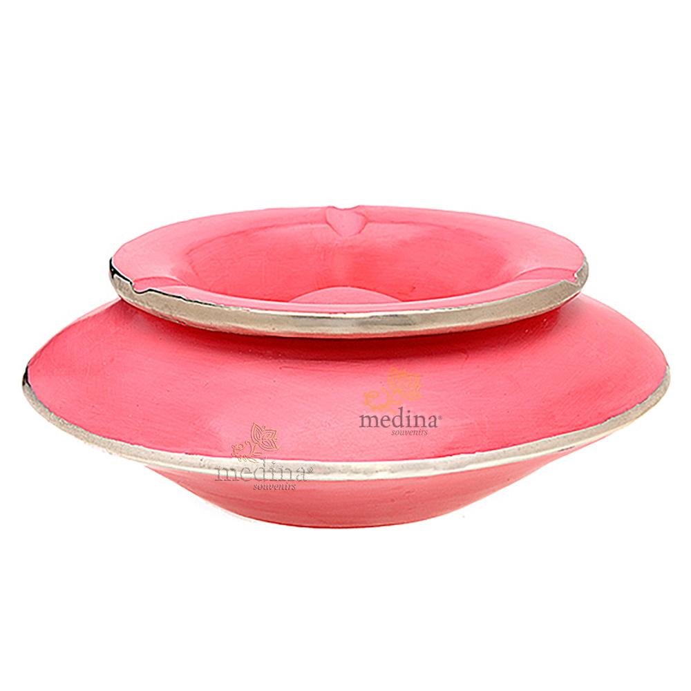 Grand cendrier marocain tadelakt large rose, grand cendrier design 100% fait main, avec couvercle stop fumée