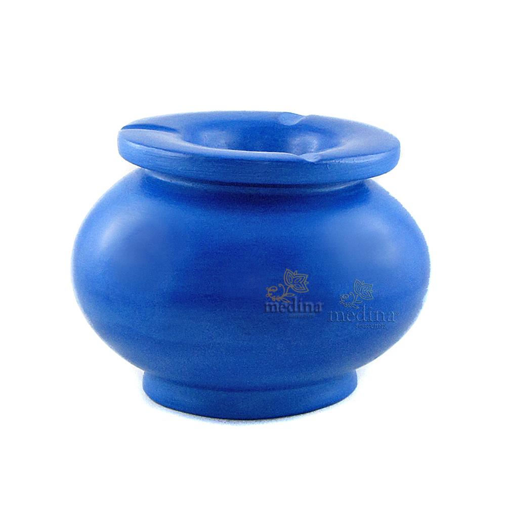 Cendrier de Marrakech en Tadelakt bleu couvercle stop fumée, cendrier artisanal, objet deco 100% fait main