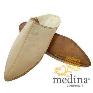 Babouche Homme et Femme traditionnel naturel babouche de Marrakech à bout pointu chaussons cousus main mocassins mixtes
