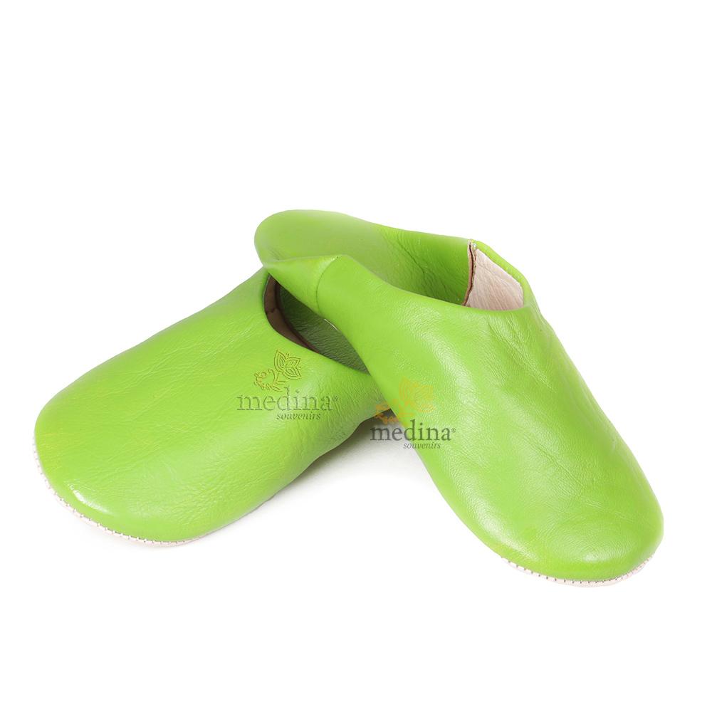 Babouche Kenza pistache Babouche marocaine en cuir véritable pantoufles alliant confort et élégance