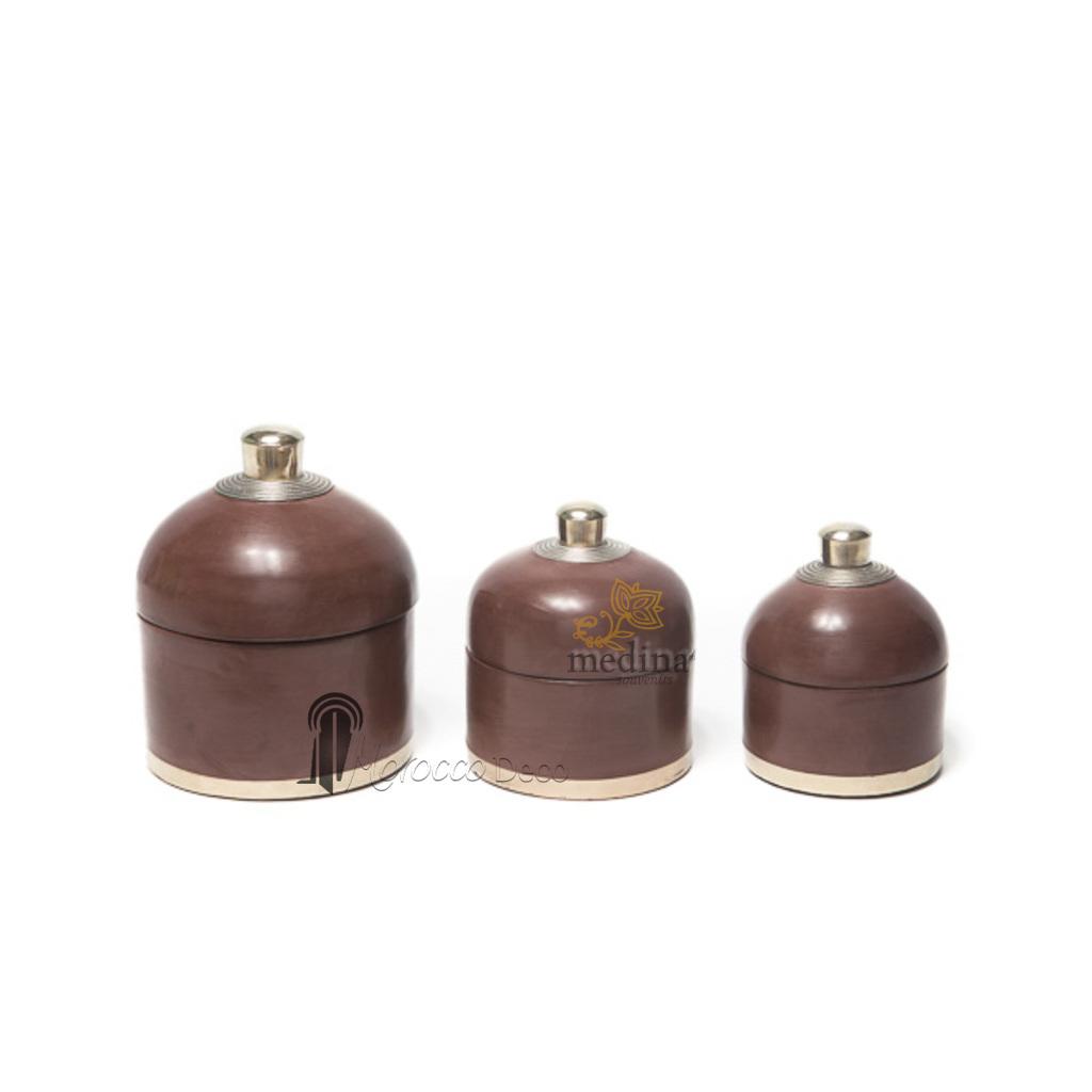 Boite ronde maissa marron