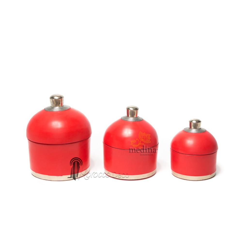 Boite ronde maissa rouge