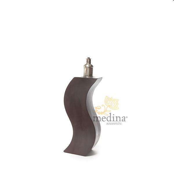 Pied de lampe design en Tadelakt marron