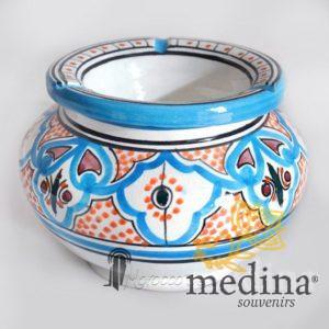 Cendrier marocain fait main bleu et orange