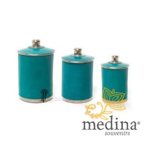 Boite tadelakt Chadya turquoise