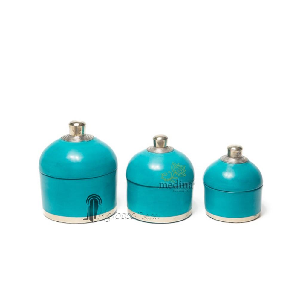 Boite ronde maissa turquoise
