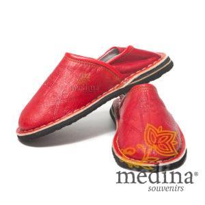 Babouche Touareg enfant mixte rouge, babouches confortables et solides, chaussons marocaines robustes