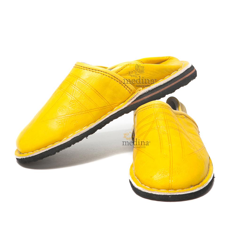 Babouche Touareg enfant mixte couleur jaune, babouches confortables et solides, chaussons robustes