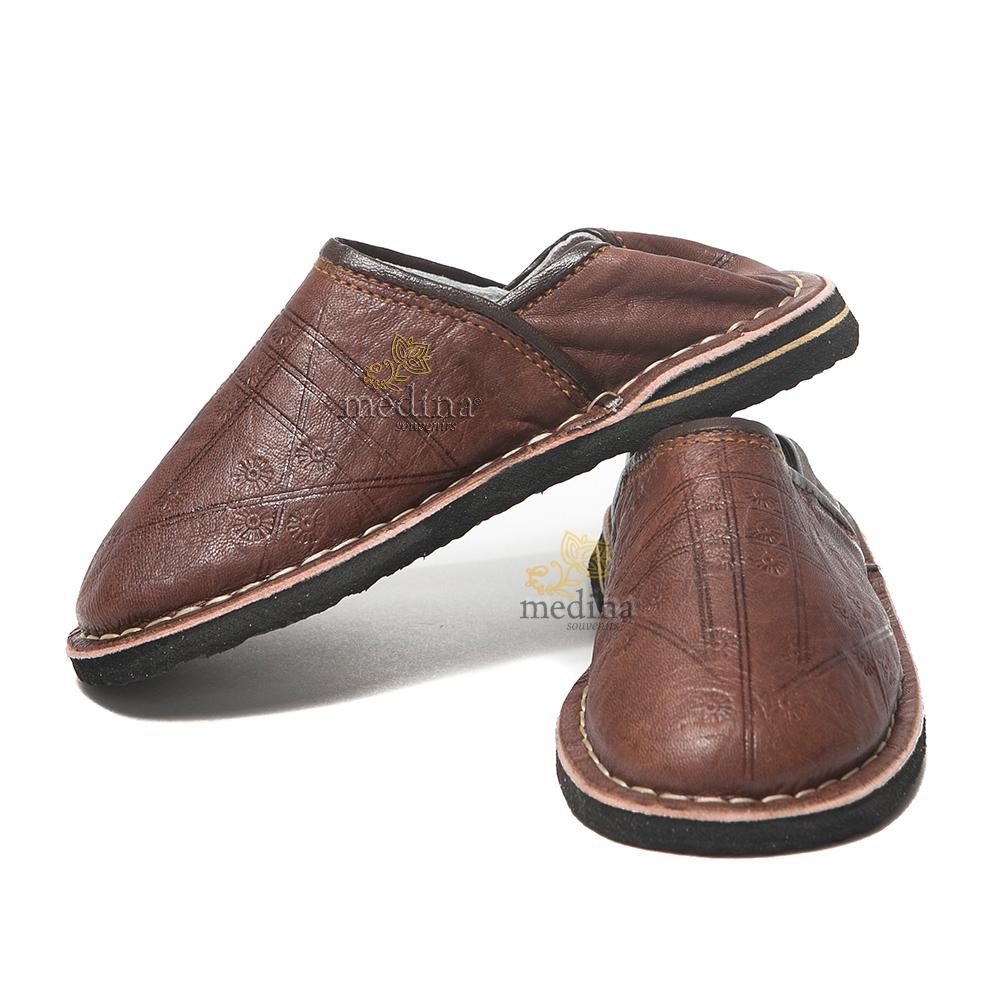 Babouche Touareg enfant mixte couleur marron, babouches confortables et solides, chaussons robustes