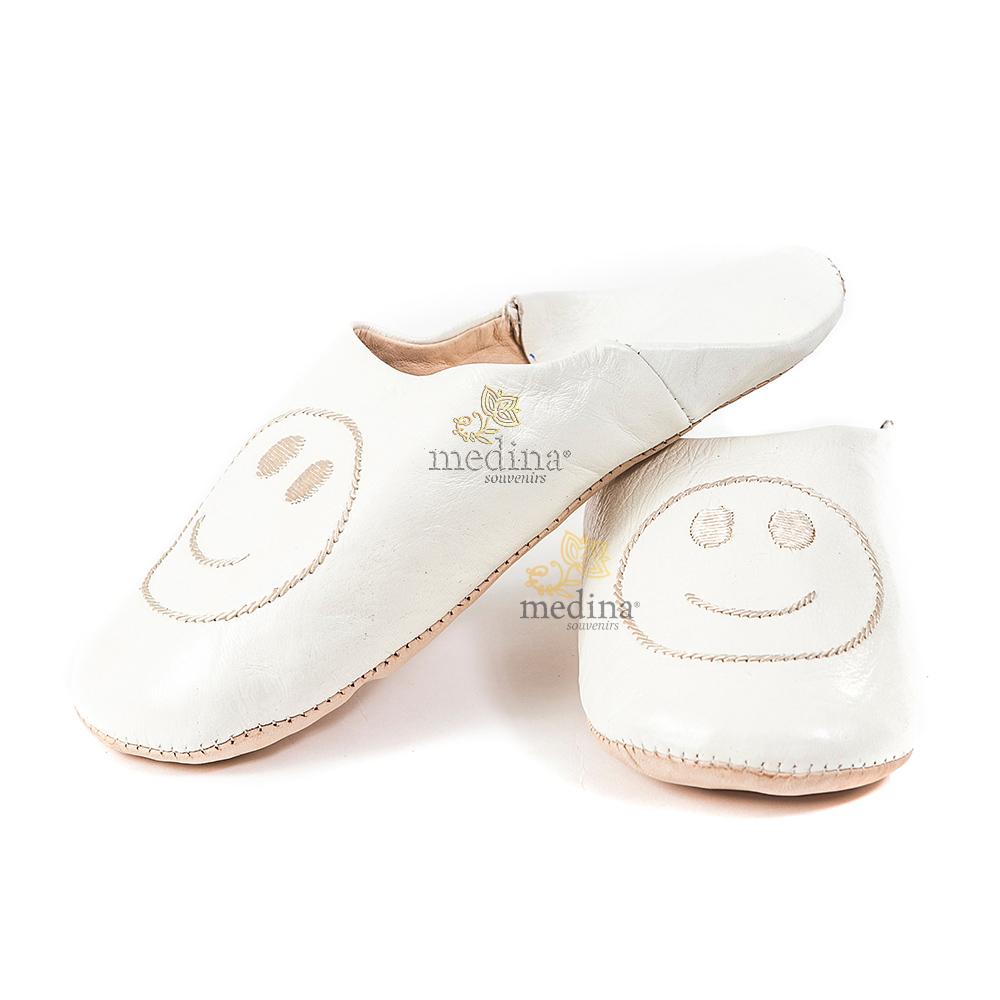 Babouche marocaine smile blanche