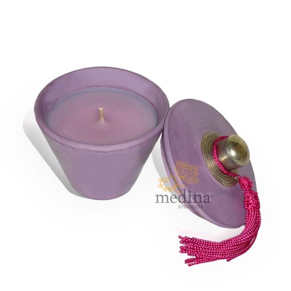Bougie parfumée tadelakt conique violet