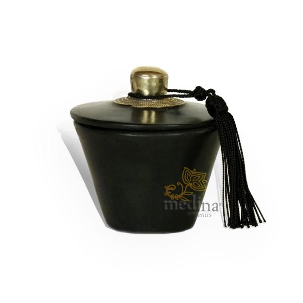 Bougie parfumée tadelakt conique noir