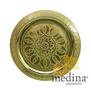 Plateau en cuivre gravé rosace beldi