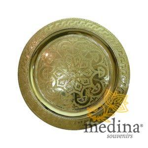 Plateau en cuivre gravé rosace fassi