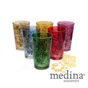 Verres a thé marocains Nour multicolors