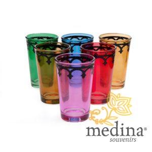 Verres a thé arcades multicolors