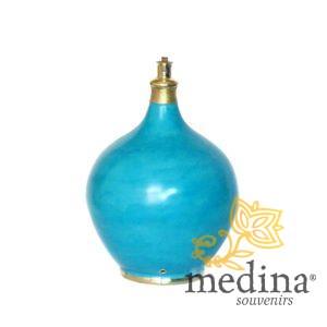 Pied de lampe design en Tadelakt Roumana turquoise