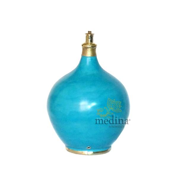 Pied de lampe design en Tadelakt Roumana turquoise