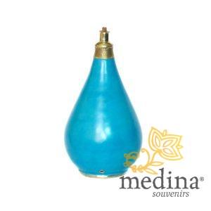 Pied de lampe traditionnel en Tadelakt turquoise