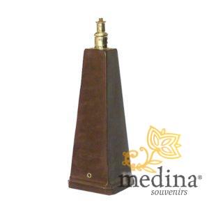 Pied de lampe en Tadelakt pyramide couleur chocolat
