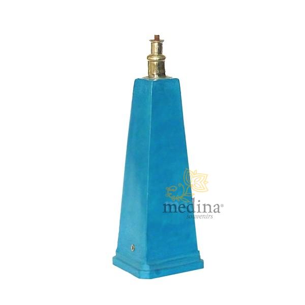 Pied de lampe en Tadelakt pyramide Turquoise
