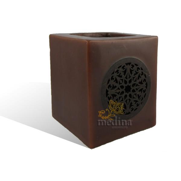 Photophore cube motif rosace en chocolat
