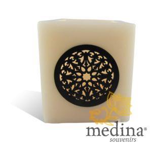 Photophore cube motif rosace en saumon