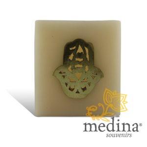 Photophore cube saumon main fatima en dorée