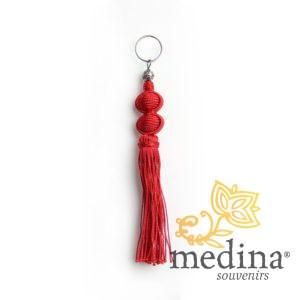 Porte cles Marina, porte cle en soie couleur Rouge