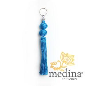Porte cles Marina, porte cle en soie couleur Turquoise