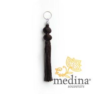Porte cles Marina, porte cle en soie couleur Marron