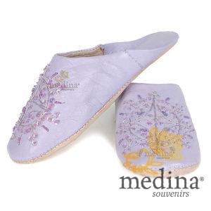 Babouche marocaine originales Paloma violet, pantoufles alliant du confort et de l'élégance, chaussons cousus main