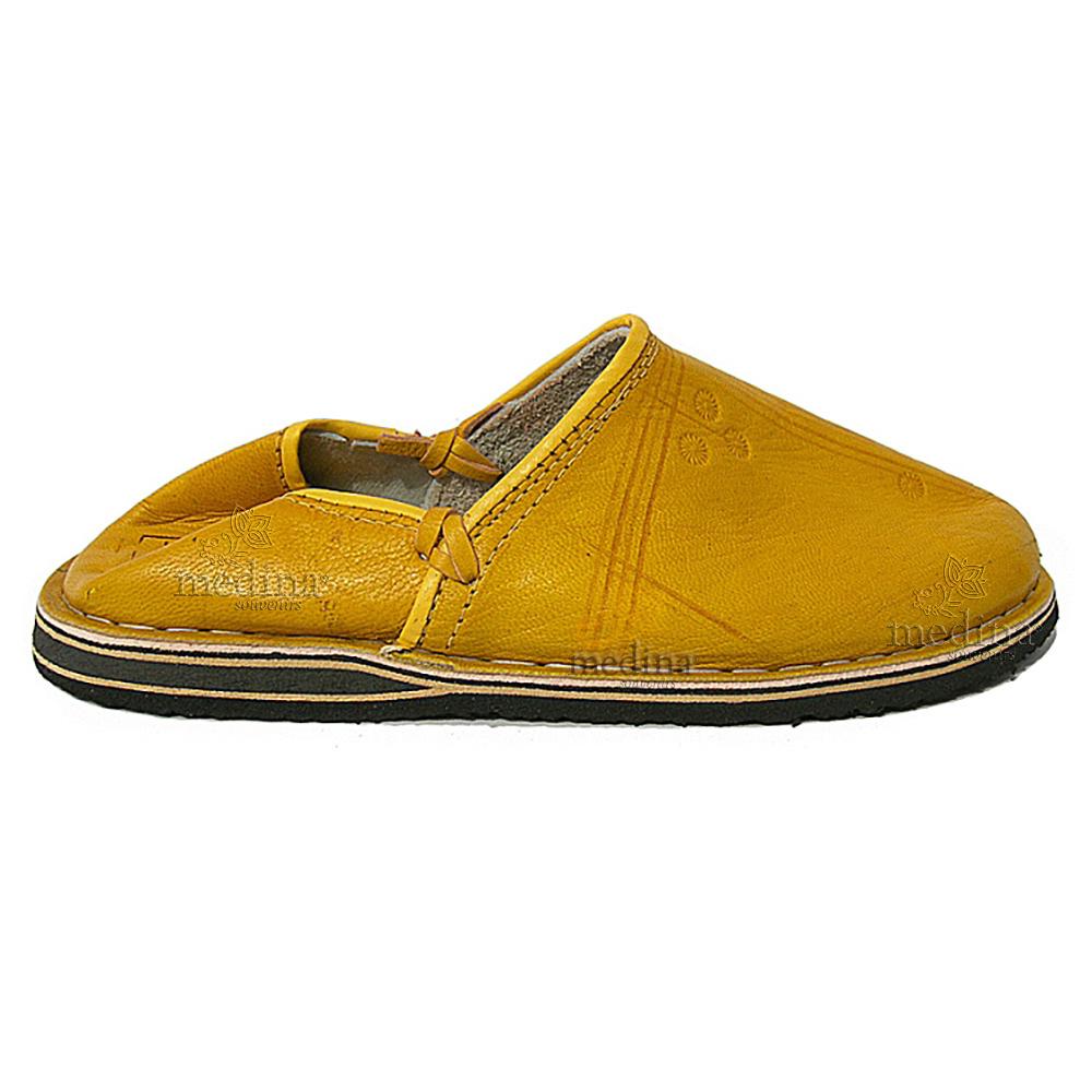 Babouche Touareg homme et femme couleur jaune babouches confortables et solides_ chaussons robustes conçus pour un usage quotidi