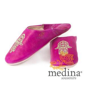 Babouche marocaine main de Fatima violet