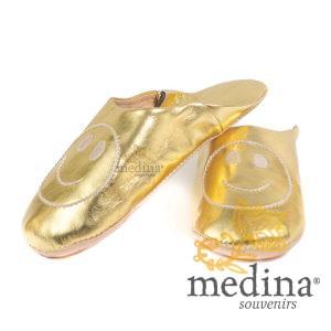 Babouche marocaine smile dorée