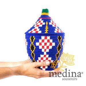 Boite vintage 26 cousue et tissée au fil de laine multicolore