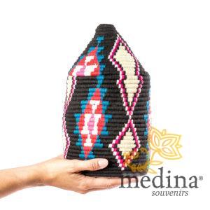 Boite vintage 34 cousue et tissée au fil de laine multicolore