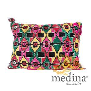 Coussin vintage tissé à la main, coussin kilim multicolore